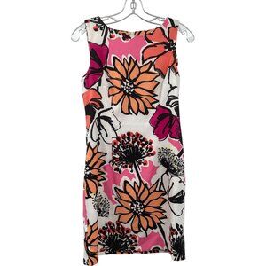 ALYX Petite Floral Sheath Dress Sleeveless Multicolor Size 6P Zip